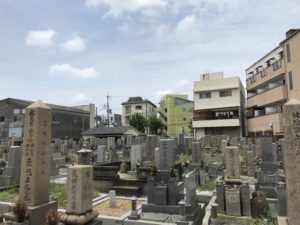 江口墓地（大阪市東淀川区）の風景