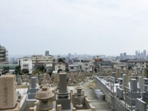 神戸市中央区　春日野墓地の風景