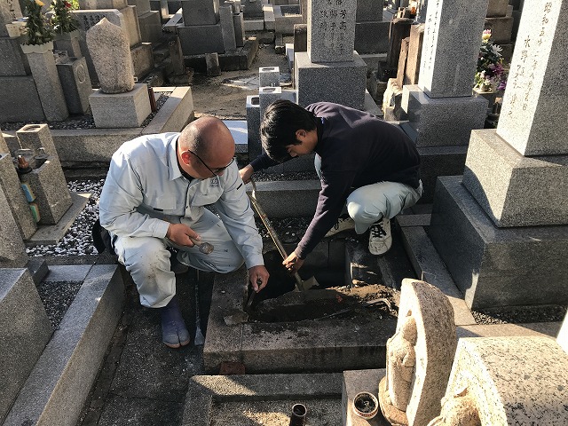 安立南霊園（大阪市住之江区）のお墓じまいのお立合いでした