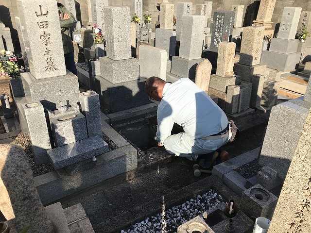 安立南霊園（大阪市住之江区）のお墓じまいのお立合いでした