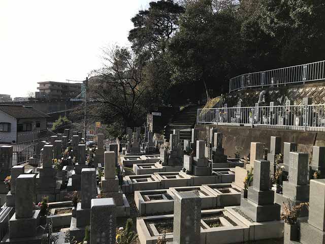 塩屋墓地（神戸市垂水区）にてお墓の現地確認。2021.2.4