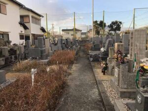 山川墓地（明石市）の墓地の様子