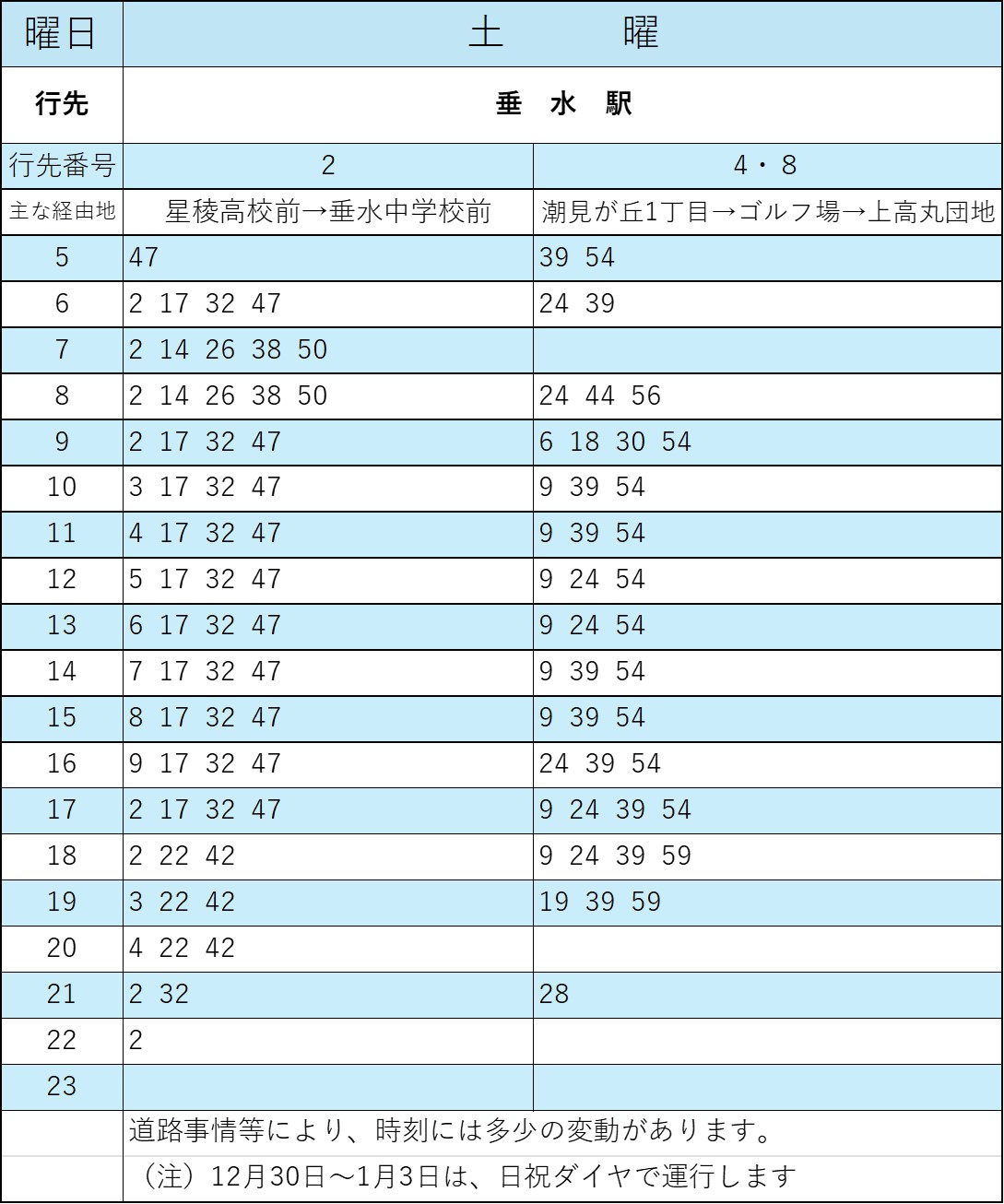 垂水駅行山陽バス土曜時刻表