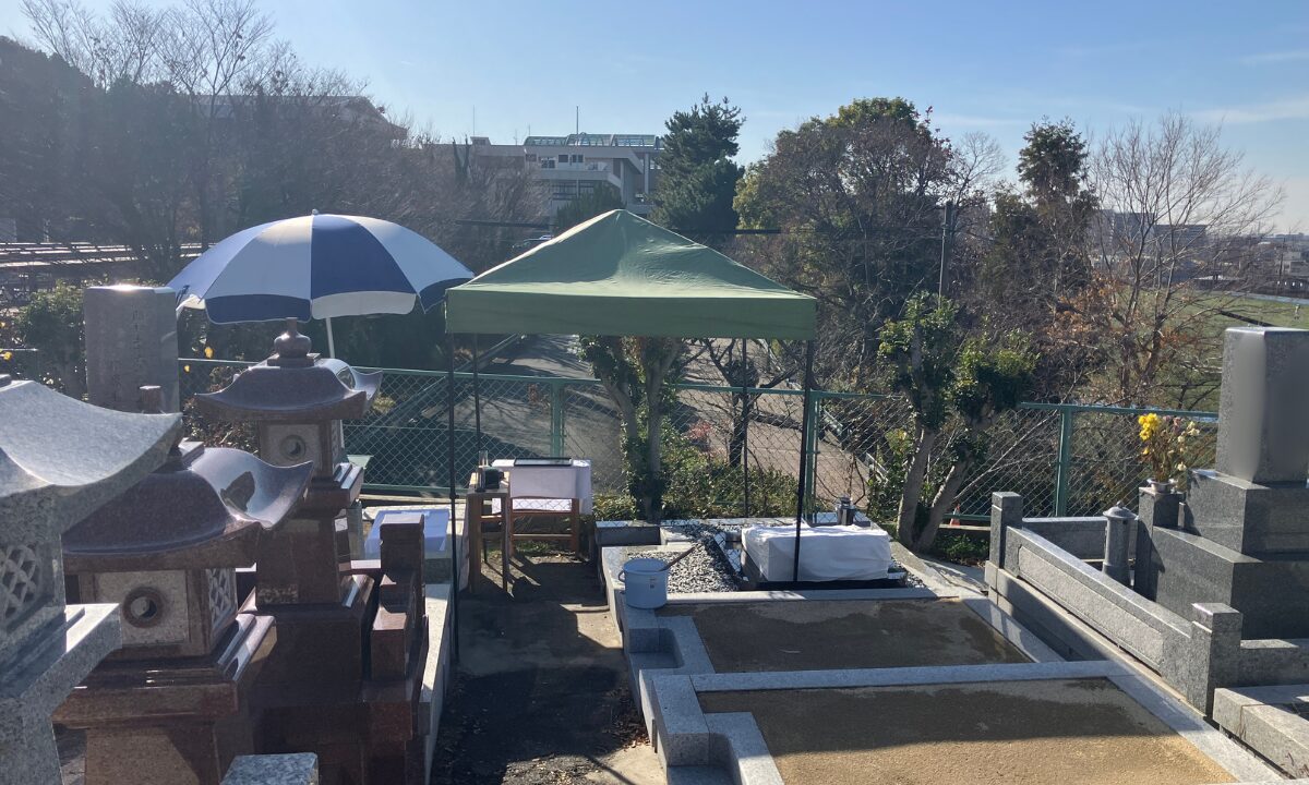 美井霊園（寝屋川市）開眼式　お墓の建立