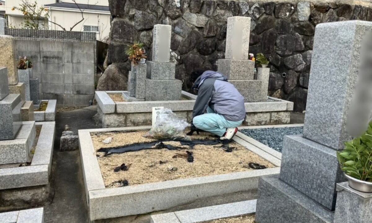 上六桜井共同墓地（東大阪市）墓地の清掃　大阪石材