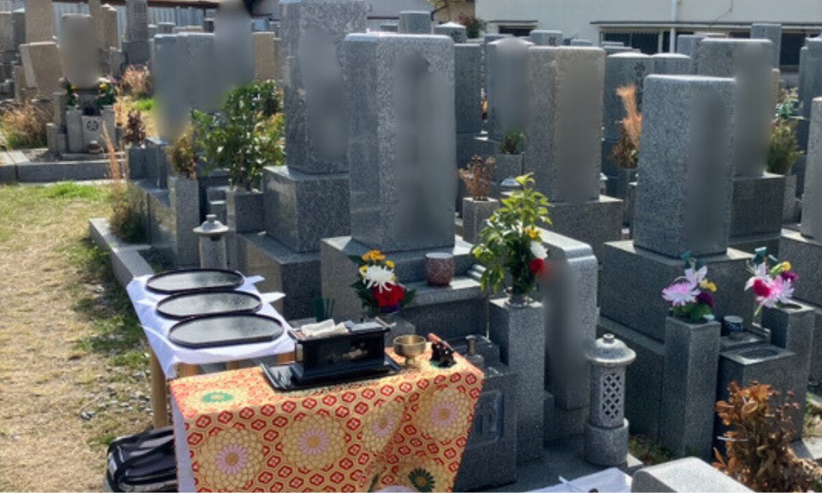 吹田市有川面墓地　納骨式のお手伝い　大阪石材
