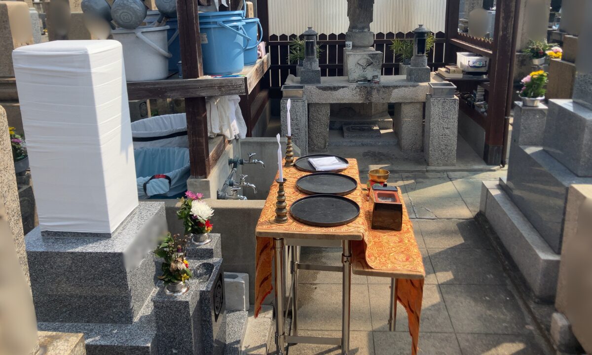 今福墓地(大阪市城東区)お墓の建立に伴う開眼式 大阪石材工業