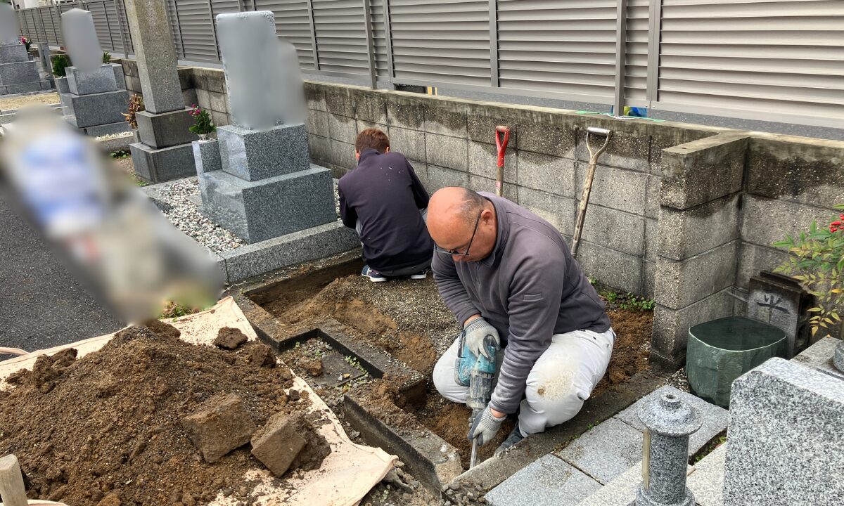 苅田墓地（大阪市住吉区）お墓の建立工事　大阪石材